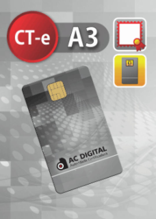 Certificado Digital para Transportadoras A3 em cartão (CT-e A3)