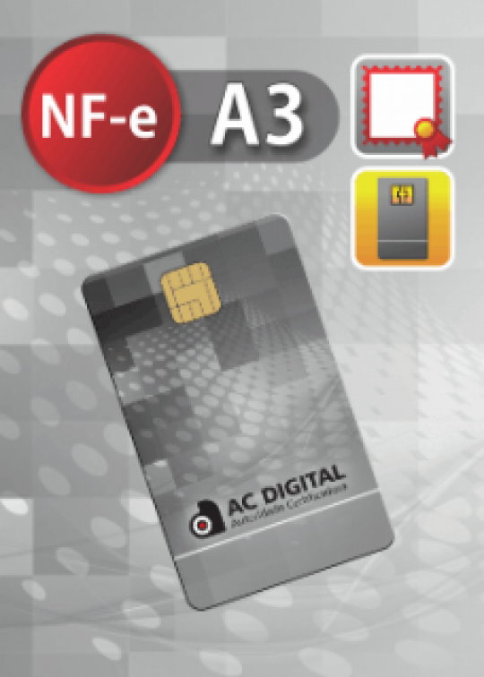 Certificado Digital para Nota Fiscal Eletrônica A3 em cartão (NF-e A3)