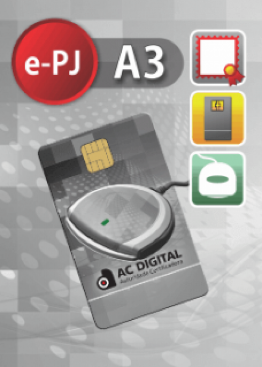 Certificado Digital para Pessoa Jurídica A3 em cartão + leitora (e-PJ A3) 